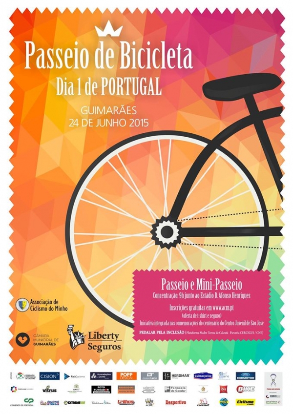 Atletas do DJA no Passeio de Bicicleta Dia 1 de Portugal